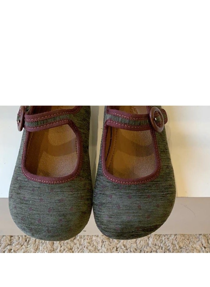 Polka Velvet Children's Shoes, Children's Single Shoes, Girls' Princess Shoes, Shallow Mouth Flat Bottom Baby Shoes - Image 5