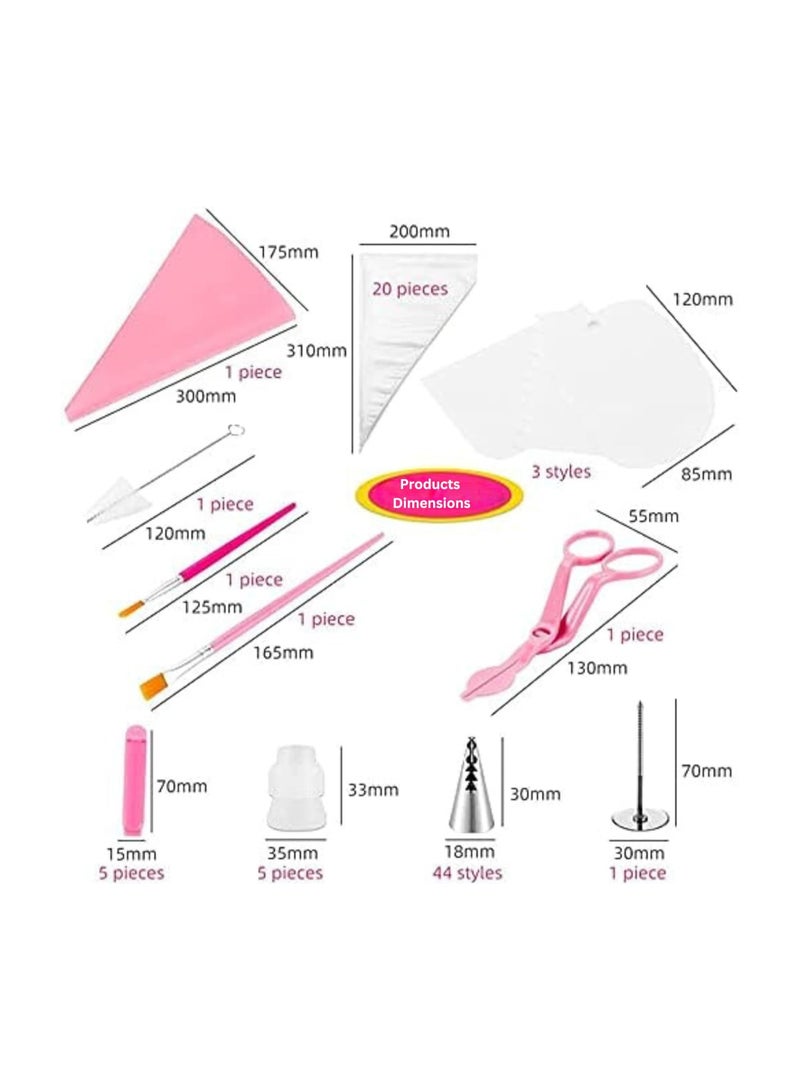 Zimtal 83 Pcs Cake Decoration Tool Set Stainless Steel Icing Piping Nozzle Tip Set Baking Frosting Tools Set for Cupcakes Cookies or Whipped Cream Cake Tools Kit for Unique Decoration - Image 2