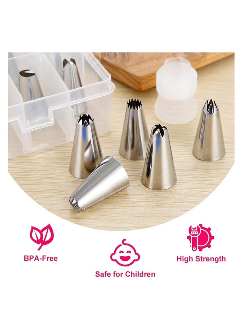 Zimtal 83 Pcs Cake Decoration Tool Set Stainless Steel Icing Piping Nozzle Tip Set Baking Frosting Tools Set for Cupcakes Cookies or Whipped Cream Cake Tools Kit for Unique Decoration - Image 4