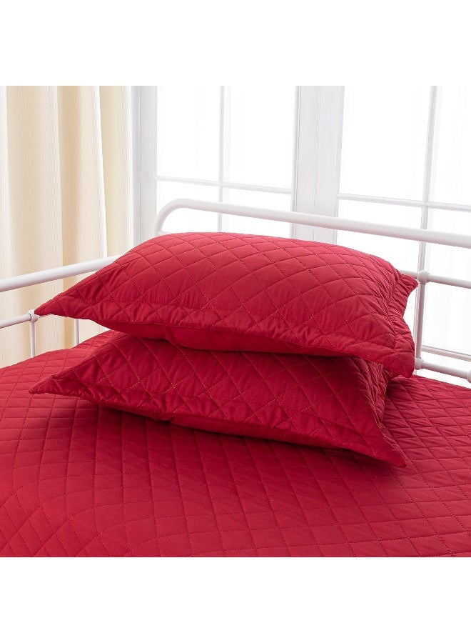 Feyocn Feyocn 5-Piece Daybed Cover Set Burgundy Red, Twin Cozy Daybed Bedding Sets for All Season Lightweight Daybed Comforter Bedspread, Geometric Print Day Bed Cover for Twin Bed with 4 Pillow Shams, 39"x75"  - Image 4