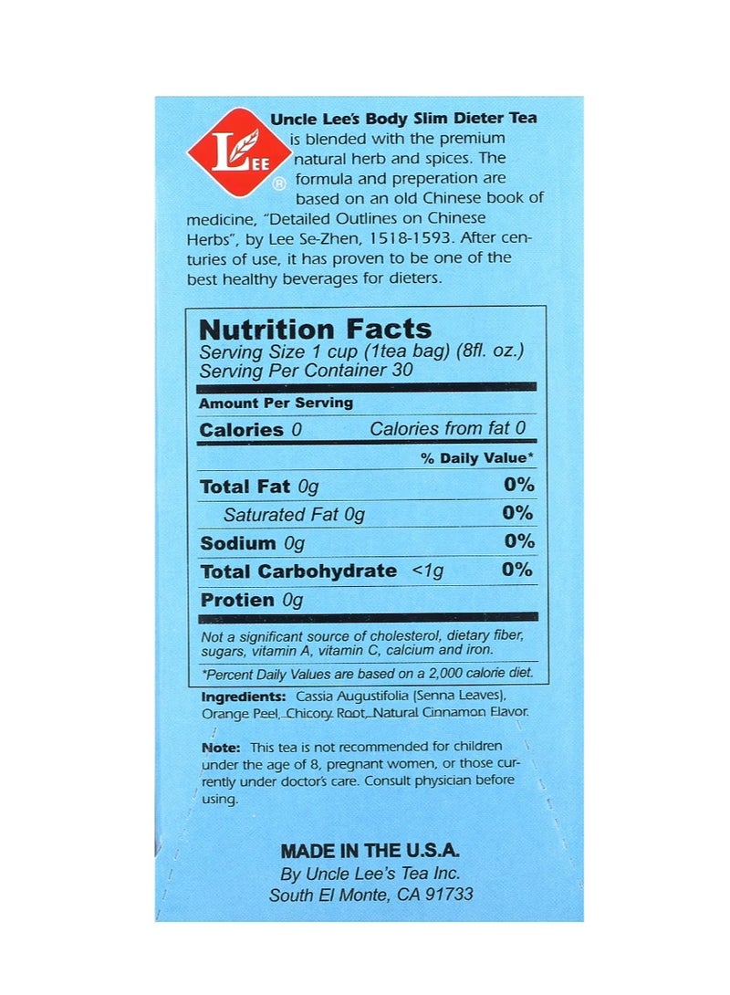 Uncle Lee's Tea Body Slim Dieter Tea Cinnamon Caffeine Free 30 Tea Bags 2.12 oz (60 g) - Image 2