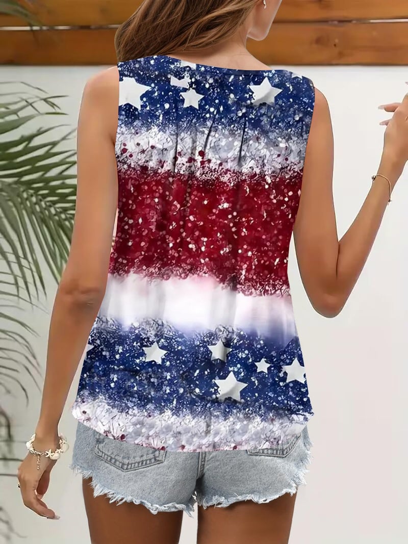 SAUKOLE Womens Sleeveless Pleated Square Neck Tank Tops Trendy Lace Shirts Summer Causal Tee Tops - Image 4
