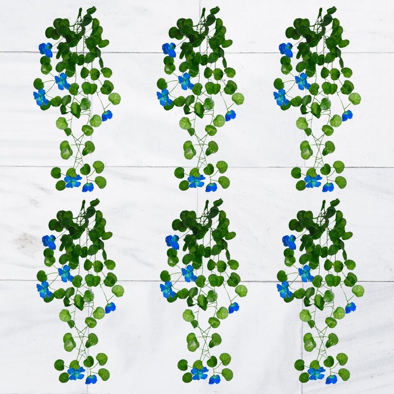 DecoreBugs Artificial Flower Plants Leaves Hanging Ivy Garlands Plant Greenery Vine Creeper Home Decor Door Wall Balcony Decoration Party Festival Craft (Pack of 6) - Image 1