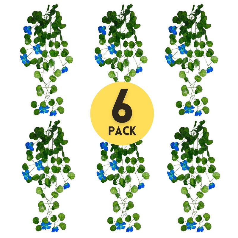 DecoreBugs Artificial Flower Plants Leaves Hanging Ivy Garlands Plant Greenery Vine Creeper Home Decor Door Wall Balcony Decoration Party Festival Craft (Pack of 6) - Image 2