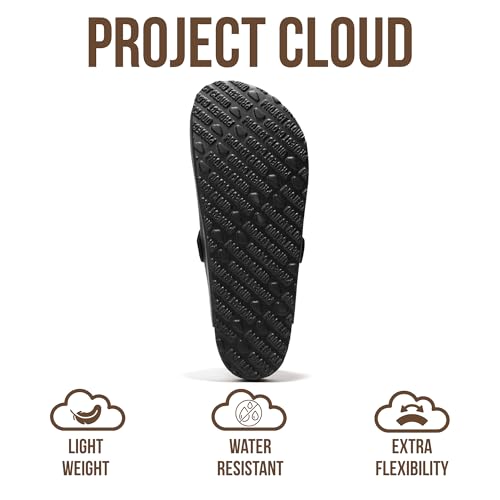 Project Cloud Mens Clogs - 100% Full Grain Genuine Leather Clogs for Men with Memory Foam Insole and Arch Support Natural Cork Footbed - Non Slip Mules Mens Slippers (Brooklyn, BLK, 10.5) - Image 5