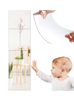 SLCARACC SLCARACC Full Length Wall Mirror Tiles12X 12 X 4 Pcs Acrylic Mirror WallMountedNon Glass Safety Rectangular Mirror Great For Baby Kids PlayroomUsed As Dorm Mirror Door Mirror Gym MirrorClear 