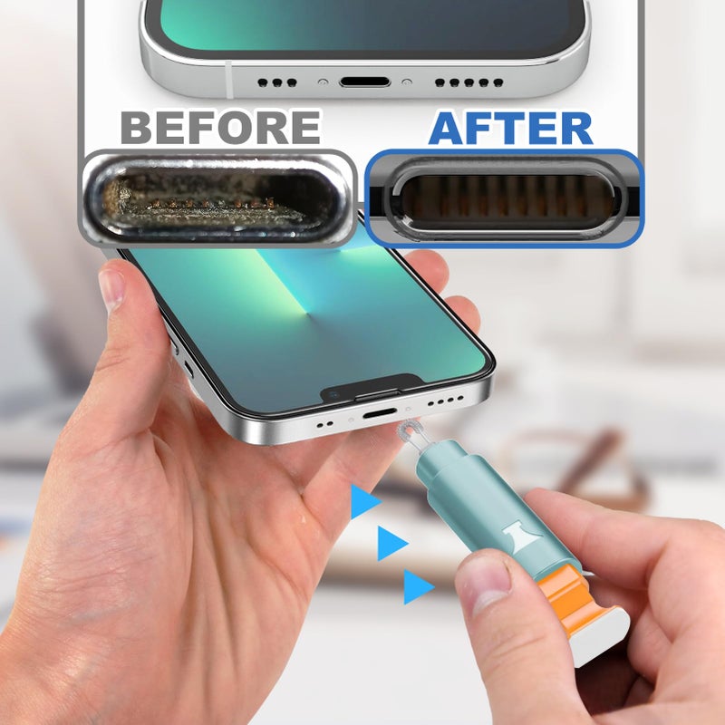 Ordilend for iPhone Cleaning Kit for Charging Port Cleaner, Multi-Tool iPhone Cleaner Repair Lightning Cable, Cell Phone Cleaning Kit for iPad, Connector, Speaker, Airpod with Storage Case, Mint - Image 4