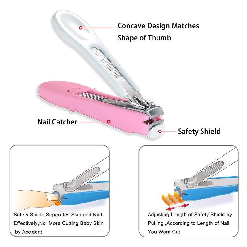 Pafason Baby Safety Nail Clipper Cutter Trimmer with Nail Catcher and Baby Glass Nail File, Czech Float Glass, Stainless Steel Ideal Gift for Young Children Infant, Newborns Toddlers - Image 5