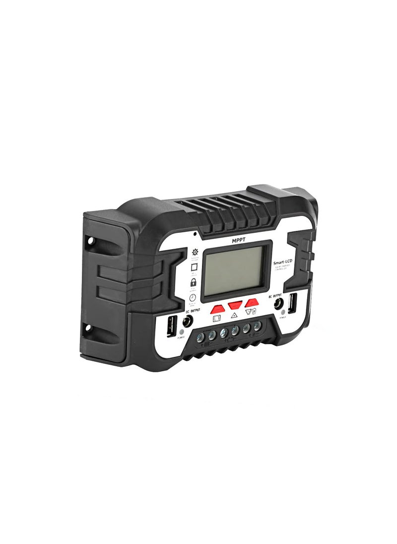 Solar Charge Controller, MPPT Dual USB LCD Display 2.4A 12V24V IP32 Waterproof(50A)