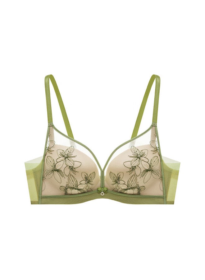 Maniform Magic Palm Cup Back Lace Embroidered Bra Women's Thin Triangle Cup Small Chest Enlarging Push-up Bra