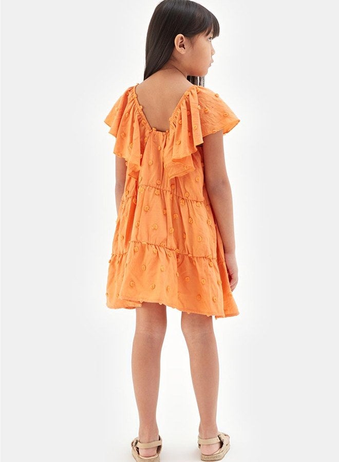 Tyess Girl Orange Dress - Image 4