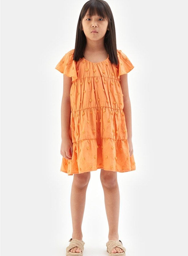 Tyess Girl Orange Dress - Image 1