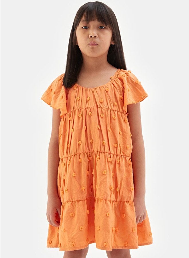 Tyess Girl Orange Dress - Image 2