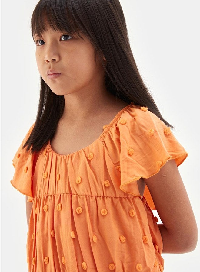 Tyess Girl Orange Dress - Image 3