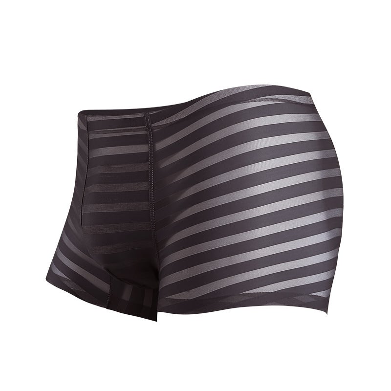 Mens Breathable Ice Silk Boxer Briefs AntibacterialDark Gray (invisible belt) Dark Gray (invisible belt)