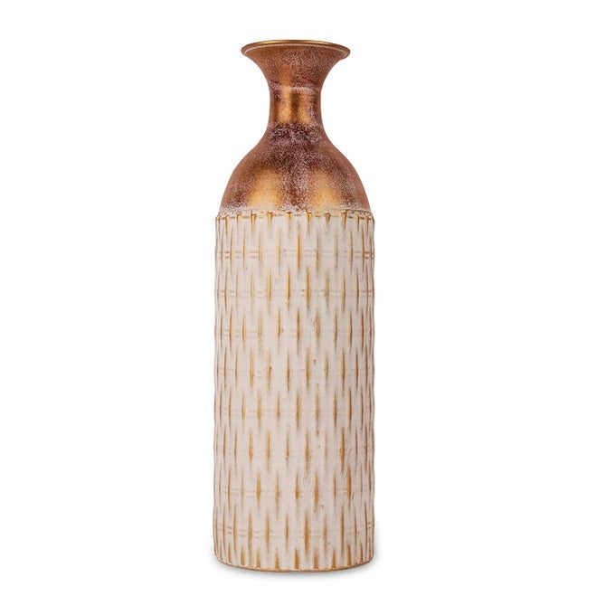 MODERN METAL BIG VASE FOR LIVING ROOM (44 CM) FLOOR STANDING VASES FOR LONG FLOWER LIVING ROOM CORNER HOTEL BEDROOM OFFICE INDOOR HOME DECORATION USED FOR FAKE & REAL PLANTS (VASE ONLY)
