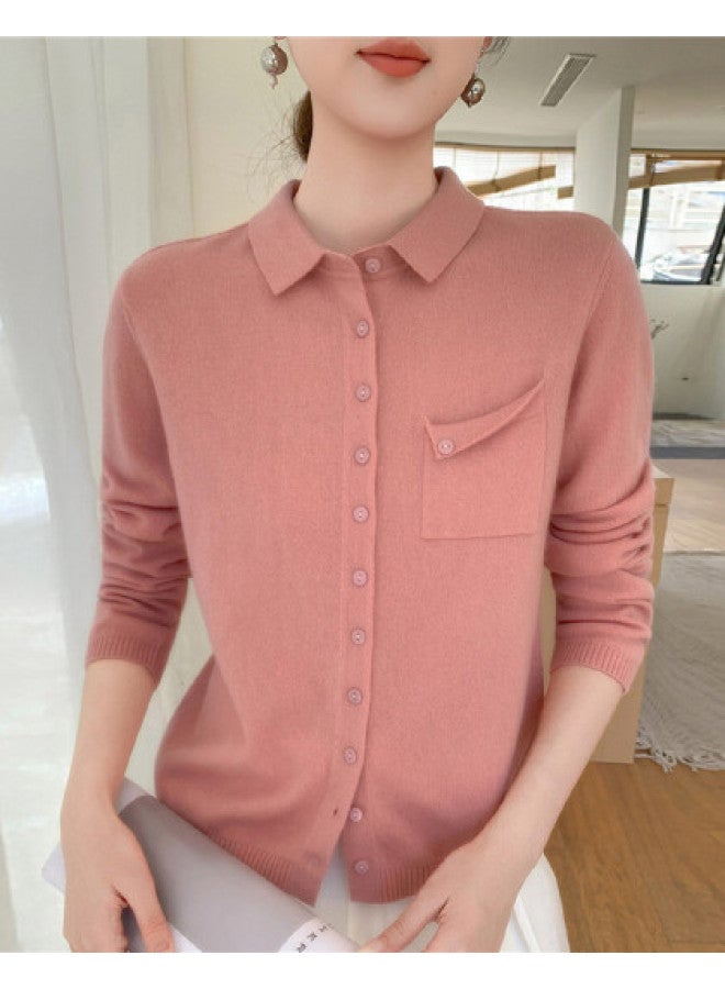 XINYANG Polo Collar Knitted Cardigan 2025 Early Autumn Sweater Shirt - Image 1