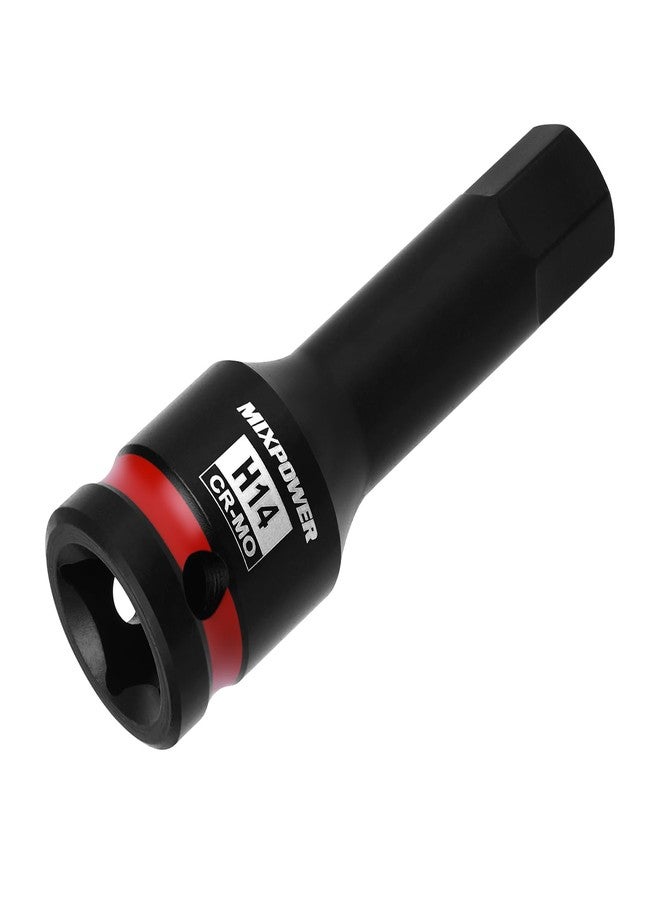 MIXPOWER 1/2" Drive 14mm Hex Impact Bit Socket, Allen Bit Socket, CR-MO Steel, Master Impact Hex Driver - Image 2
