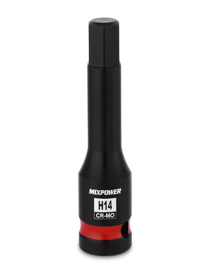 MIXPOWER 1/2" Drive 14mm Hex Impact Bit Socket, Allen Bit Socket, CR-MO Steel, Master Impact Hex Driver - Image 1