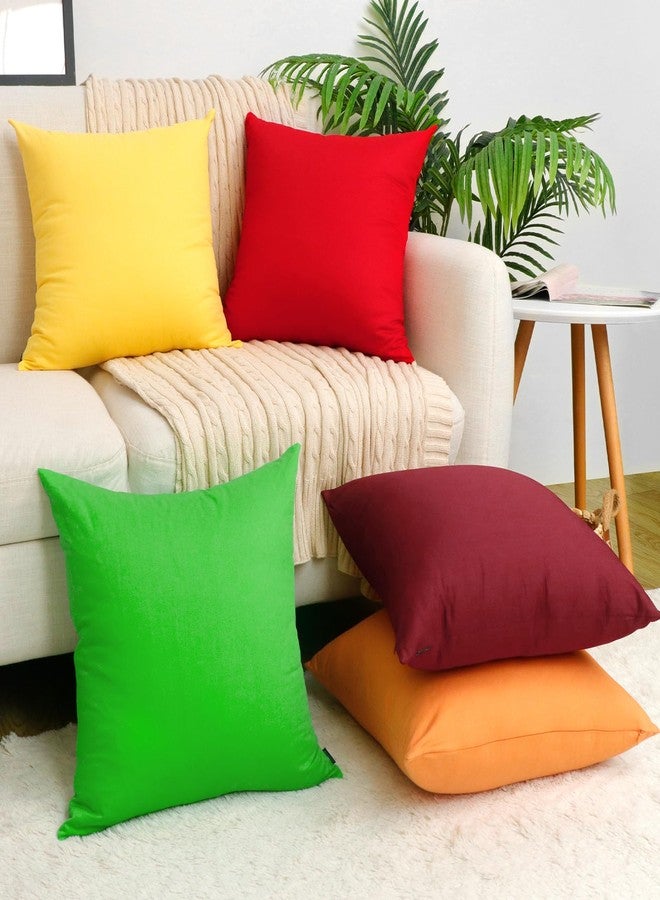 Coddsmz 6 Pack Decorative 100% Cotton Red Pillow Covers Square Cushion Cover Solid DIY Mother's Day Throw Pillowcase for Spring Home Sofa Bedroom,6 Pack-18" x 18"/45x45cm - Image 4