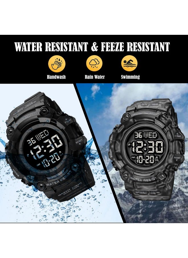 V2A - V2A Silicone Men Big And Bold Digital Analogue - Digital Sports Watch For Men With Dual Time Stopwatch Countown Timer 5 Atm Waterproof Digital Analogue, Black Dial,Multi-Color Band - Image 1