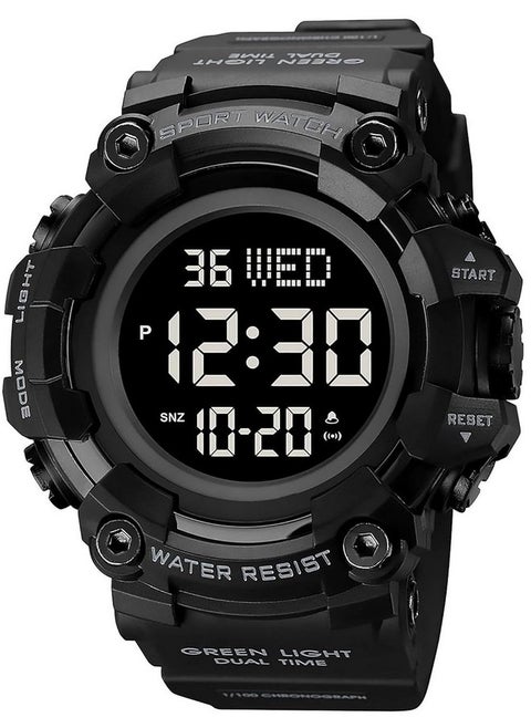 V2A Silicone Men Big And Bold Digital Analogue - Digital Sports Watch For Men With Dual Time Stopwatch Countown Timer 5 Atm Waterproof Digital Analogue, Black Dial,Multi-Color Band