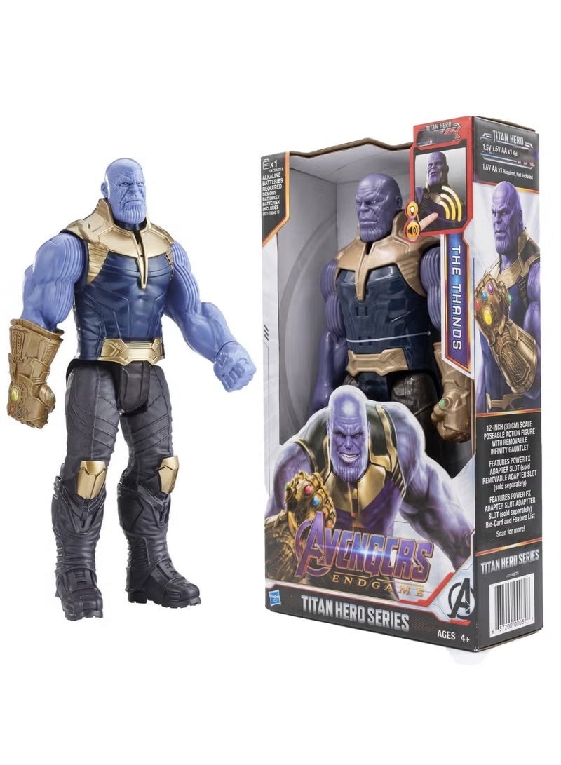 Thanos Action Figure 30cm Marvel Avengers Toy – Titan Hero Series Endgame Titan with Light & Sound | Large Articulated Purple Super Hero Figure with Infinity Gauntlet | Collectible Movie Model for Kids Boys & Girls 3+ | Epic Battle Toy Gift - Image 1