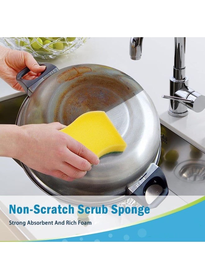 Heavy Duty Scrub Sponges, 24 Count Sponges for Cleaning Kitchen and Household, Powerful Scrubbing and Cleaning, Heavy Duty Sponges Safe for Non-Coated Cookware, Absorbent and Rich Foam - Image 4