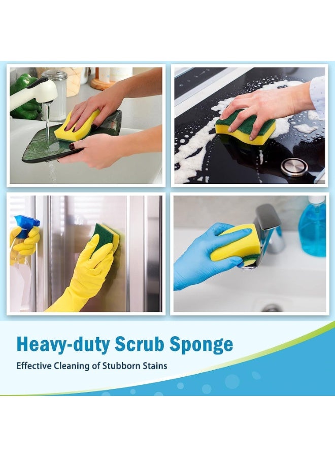 Heavy Duty Scrub Sponges, 24 Count Sponges for Cleaning Kitchen and Household, Powerful Scrubbing and Cleaning, Heavy Duty Sponges Safe for Non-Coated Cookware, Absorbent and Rich Foam - Image 3