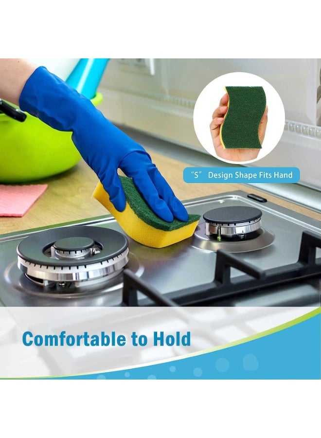 Heavy Duty Scrub Sponges, 24 Count Sponges for Cleaning Kitchen and Household, Powerful Scrubbing and Cleaning, Heavy Duty Sponges Safe for Non-Coated Cookware, Absorbent and Rich Foam - Image 5