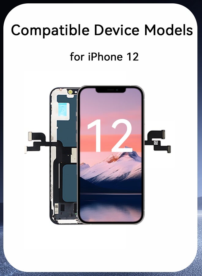 iPhone 12 Screen Replacement Kit，3D Touch LCD Screen Display 6.1 inch Digitizer Frame Assembly can move IC without pop-up window - Image 3