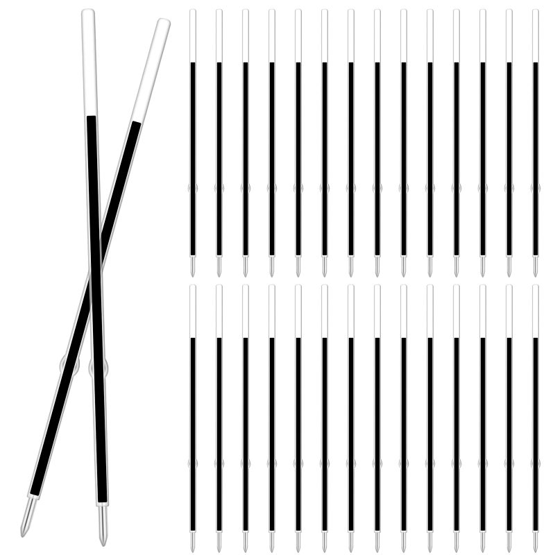 Bcautay 30 Piece Ballpoint Refills 1 mm Medium Point Tip Retractable Ballpoint Pen Refills for Journal Writing Office and School Supplies - Image 1