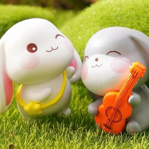 ascension 4 Pcs Rabbits Miniature Set for Home Decor Unique Gift,Home,Living Room,Office,Restaurant Decor,Showpiece,Perfect Valentine Decoration Items (Rabbits Miniature) - Image 3
