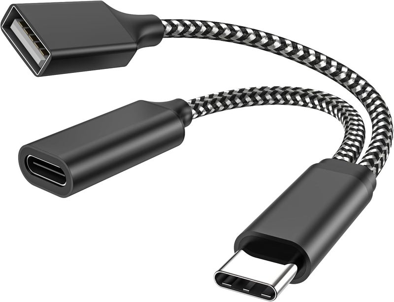 محول USB C OTG مقسم USB C إلى USB مع شحن بقدرة 18 واط PD متوافق مع Samsung Galaxy S22 Note10 Switch Google Chromecast مع Google TV 2020 Pi-KVM طابعة ثلاثية الأبعاد Octo4a LGG8 Google Pixel4 XL - Image 1