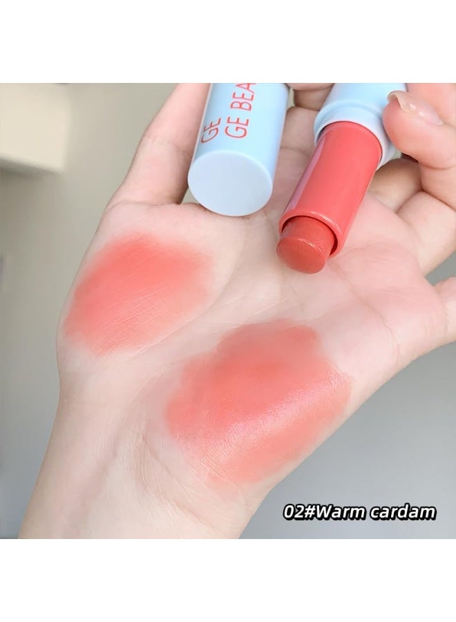 Gege Bear 2-in-1 Lip & Cheek Color Stick | Effortless Blend Full-Face Flush in Seconds | Smooth Glide-On Glossy Finish | Pigmented Shades Rose Pink & Peach Nude | Clean Water-Light Texture | Zero Greasy Feel | Perfect for Teen Girls & Women's On-the-Go Makeup Looks (02# Warm Cardam, 7g) - Image 3