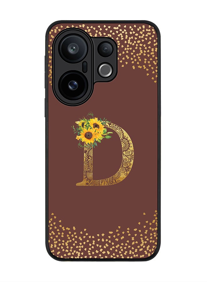 Stylizedd For vivo X200 FE / S30 Pro mini Case,Slim fit Camera Protection, Shockproof Thin Phone cover  - Custom Floral Monogram - D  (Brown )
