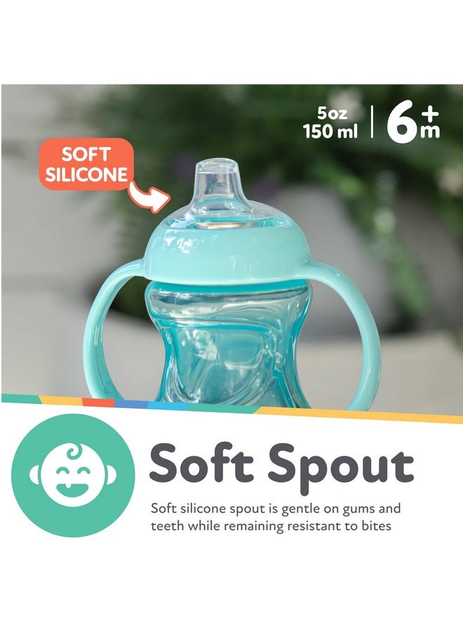 Nuby No Spill 6oz/180ml Mini Grip N' Sip Soft Silicone Spout Trainer Cup, 3 Pack, Girls, 6m+, BPA Free - Image 4