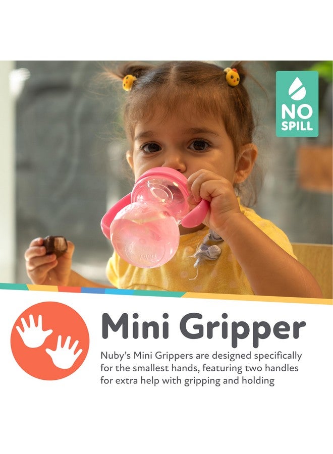 Nuby No Spill 6oz/180ml Mini Grip N' Sip Soft Silicone Spout Trainer Cup, 3 Pack, Girls, 6m+, BPA Free - Image 3