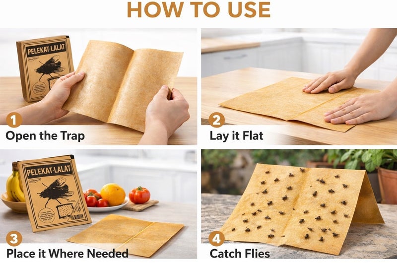10 قطعة من ملصقات الذباب القوية، ورق ذباب عالي الكثافة، أداة طاردة للذباب في المنزل والمطاعم، لوحة مصيدة الذباب، مجموعة مكافحة الحشرات والبعوض في الأماكن المغلقة والمفتوحة - Image 3