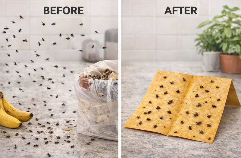 10 قطعة من ملصقات الذباب القوية، ورق ذباب عالي الكثافة، أداة طاردة للذباب في المنزل والمطاعم، لوحة مصيدة الذباب، مجموعة مكافحة الحشرات والبعوض في الأماكن المغلقة والمفتوحة - Image 4