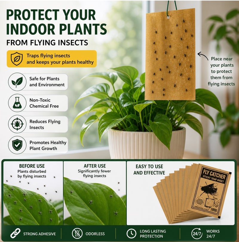 10pcs of Strong Fly Stickers, High-Density Fly Paper, Household and Restaurant Fly Repellent Tool, Fly Trap Board, Indoor & Outdoor Insect and Mosquito Control Kit - Image 2