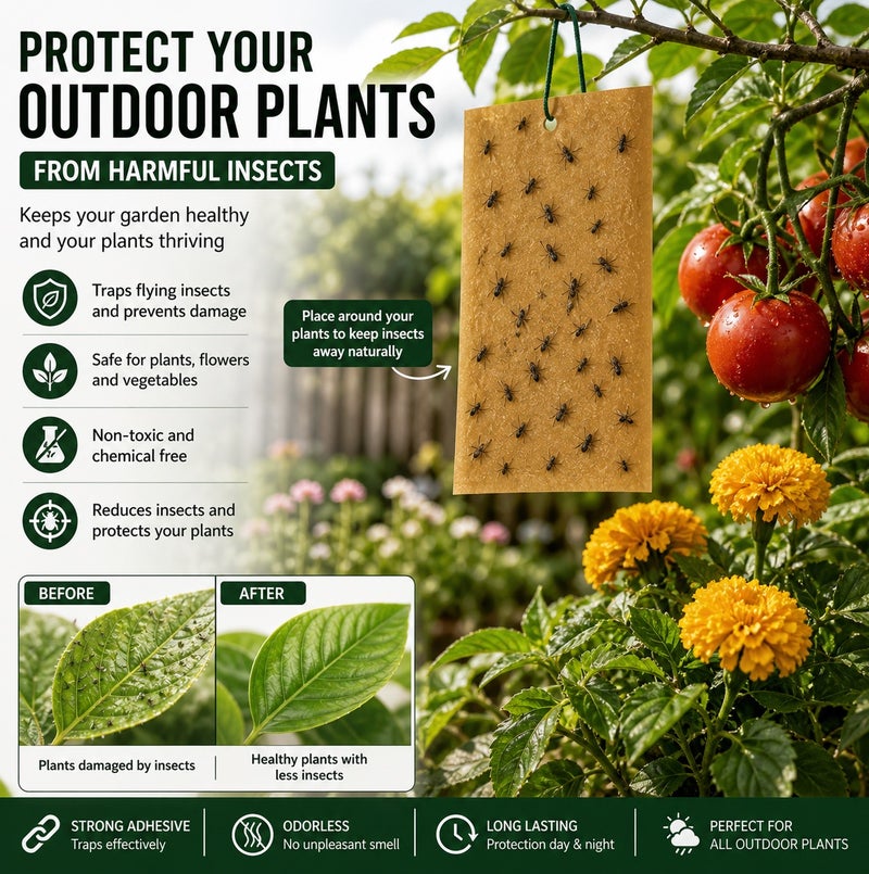 10pcs of Strong Fly Stickers, High-Density Fly Paper, Household and Restaurant Fly Repellent Tool, Fly Trap Board, Indoor & Outdoor Insect and Mosquito Control Kit - Image 3