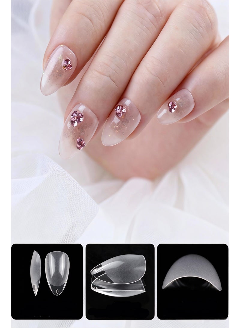 240pcs Short Almond Soft Gel Nail Tips - Semi-Matte Clear French Design Press-On Nails for DIY & Salon, 12 Sizes with Storage Box, Nail Extension, Short Almond - Image 4