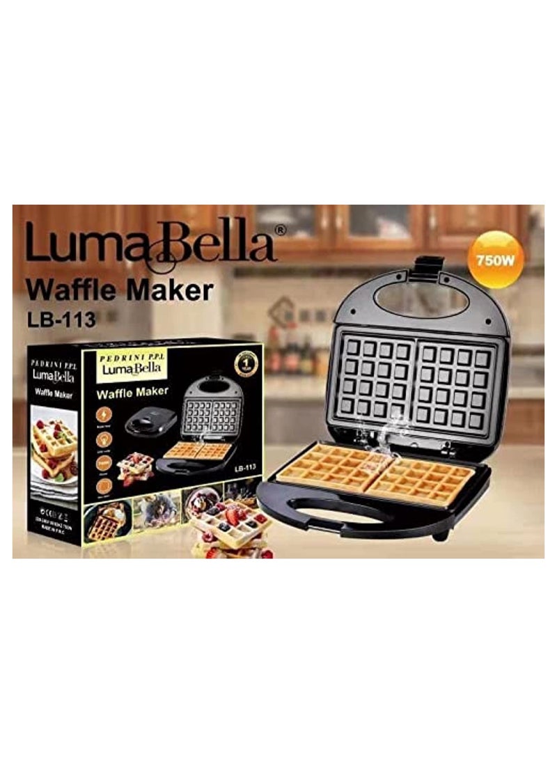 LumaBella - Waffle Maker/Non-Stick/LED Lamp-750W - Image 1