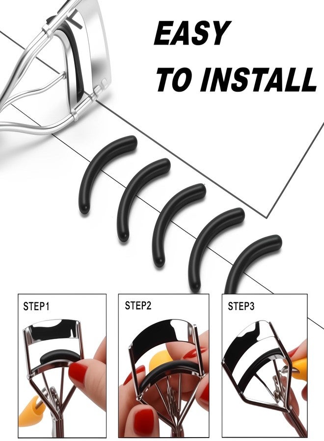 Pdtwq 30Pack Compatible with elf Eyelash Curler Refills,Silicone Rubber Eyelash Curler Pads Compatible with elf Eye Lash Curlers,Black. - Image 5