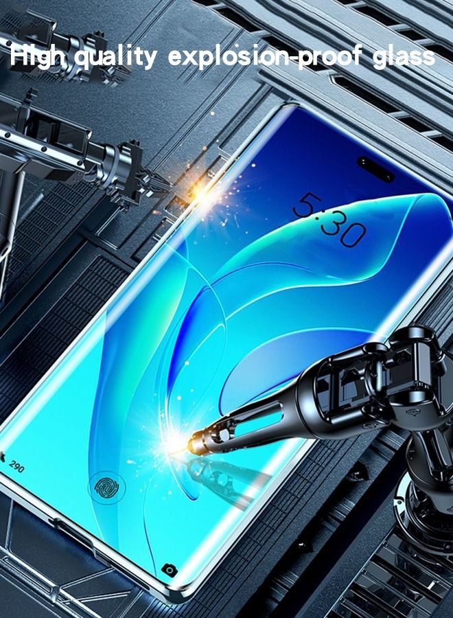 GROIC Magnetic Case for Honor 80 Pro 6.78", 360° Full Protection Absorption Metal Bumper Double Sided HD Clear Tempered Glass Phone Fingerprint Unlock - Image 5