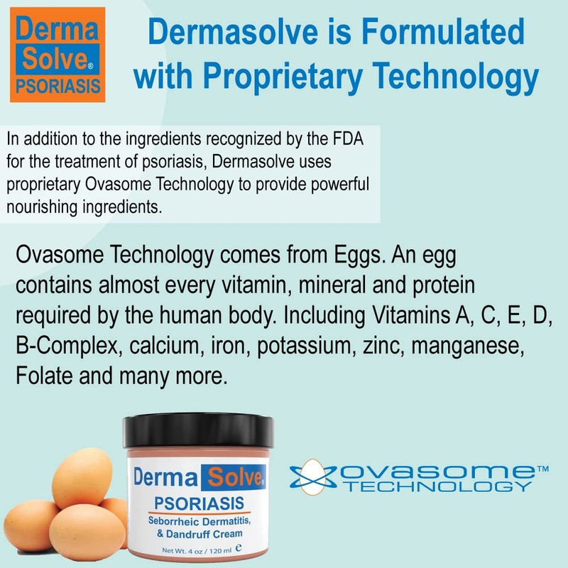 Dermasolve Psoriasis & Seborrheic Dermatitis Treatment Cream - Provides Intense Relief for Itchy, Flakey Skin and Advanced Moisturizing Prevents Future Flare-Ups 4.0 oz - Image 2