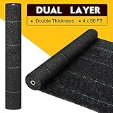 HOOPLE 5Oz Weed Barrier Fabric, Garden Landscape Fabric, Dual Layer Fabric, Cross-Over Design, 4 X - Image 1