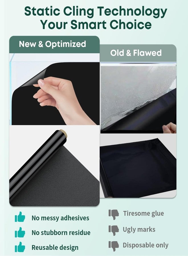 باوفلي خلفية حوض أسماك Pawfly Black، مقاس 32 × 16 بوصة، ورق جدران لاصق ثابت لحوض الأسماك، خلفية حوض أسماك من مادة PVC، خلفية سهلة التركيب لتزيين حوض الأسماك - Image 5