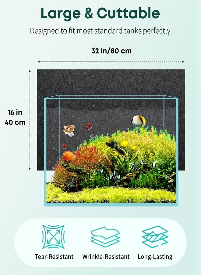 باوفلي خلفية حوض أسماك Pawfly Black، مقاس 32 × 16 بوصة، ورق جدران لاصق ثابت لحوض الأسماك، خلفية حوض أسماك من مادة PVC، خلفية سهلة التركيب لتزيين حوض الأسماك - Image 2